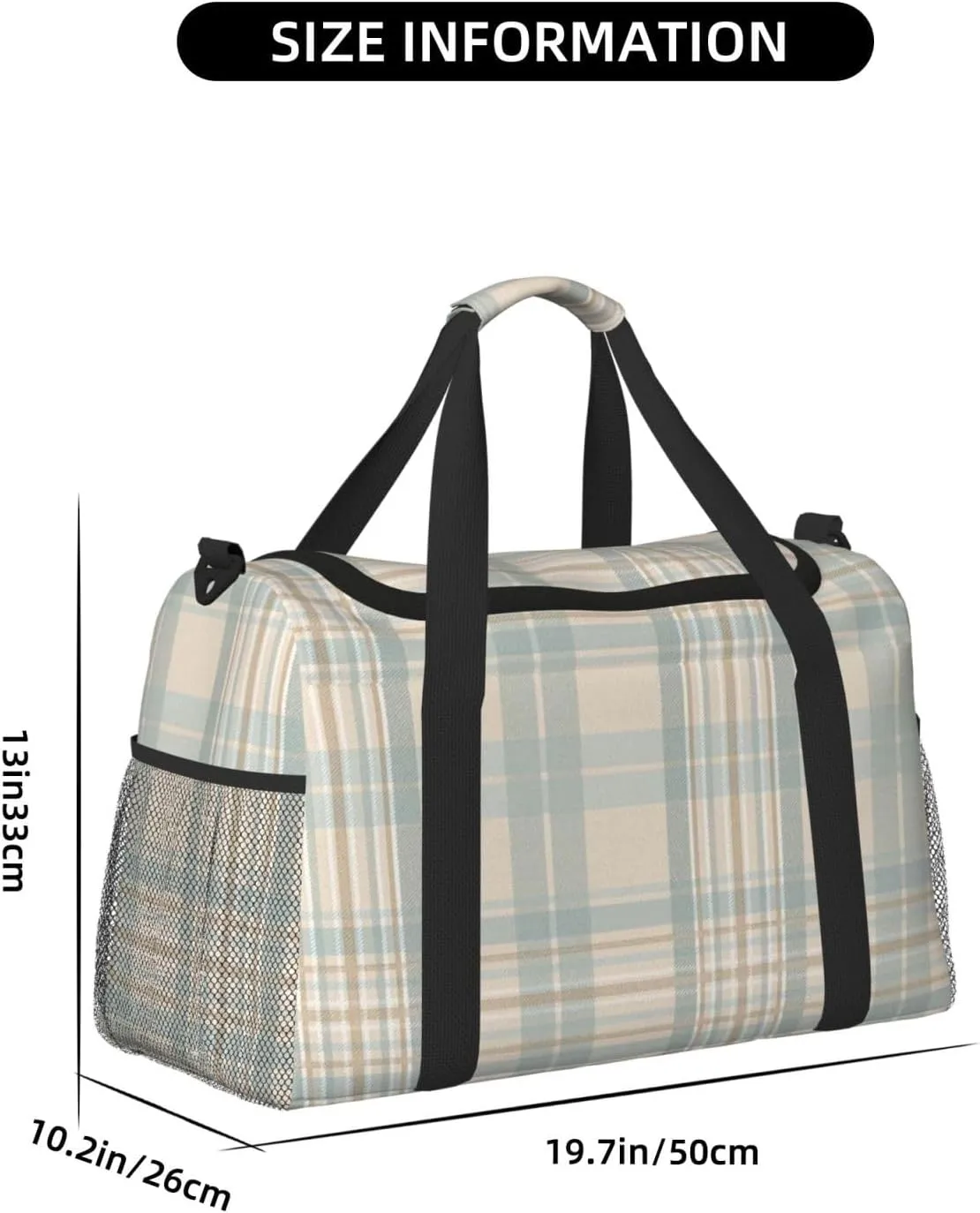 Gray Blue Stripes Travel Duffel Bag Large Foldable Waterproof Overnight Bag For Beach Swim Bags Pool Sports Gym