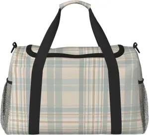 Gray Blue Stripes Travel Duffel Bag Large Foldable Waterproof Overnight Bag For Beach Swim Bags Pool Sports Gym