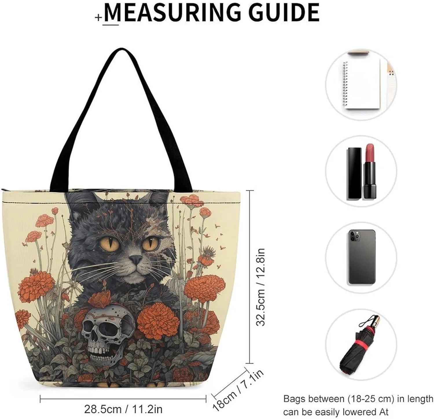 Grocery Bag Reusable Tote Bag Foldable Peach Flowers Shopping Bag Handbag Washable Shoulder Bag for Travel