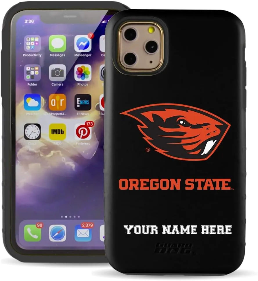 Guard Dog Case Compatible with iPhone 11 Pro - Military Grade - Rugged Two Piece Protection - Collegiate Licensed - Oregon State Beavers - Personalized