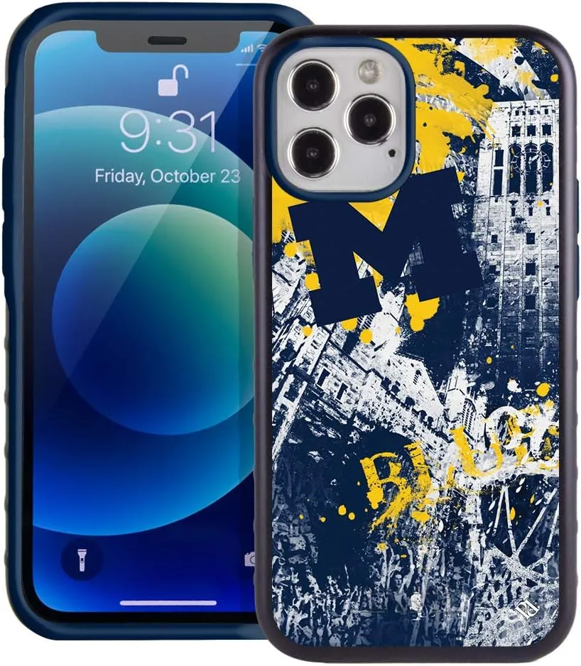 Guard Dog Case Compatible with iPhone 12/12 Pro - Military Grade - Rugged Two Piece Protection - Collegiate Licensed - Michigan Wolverines - by Paulson Designs