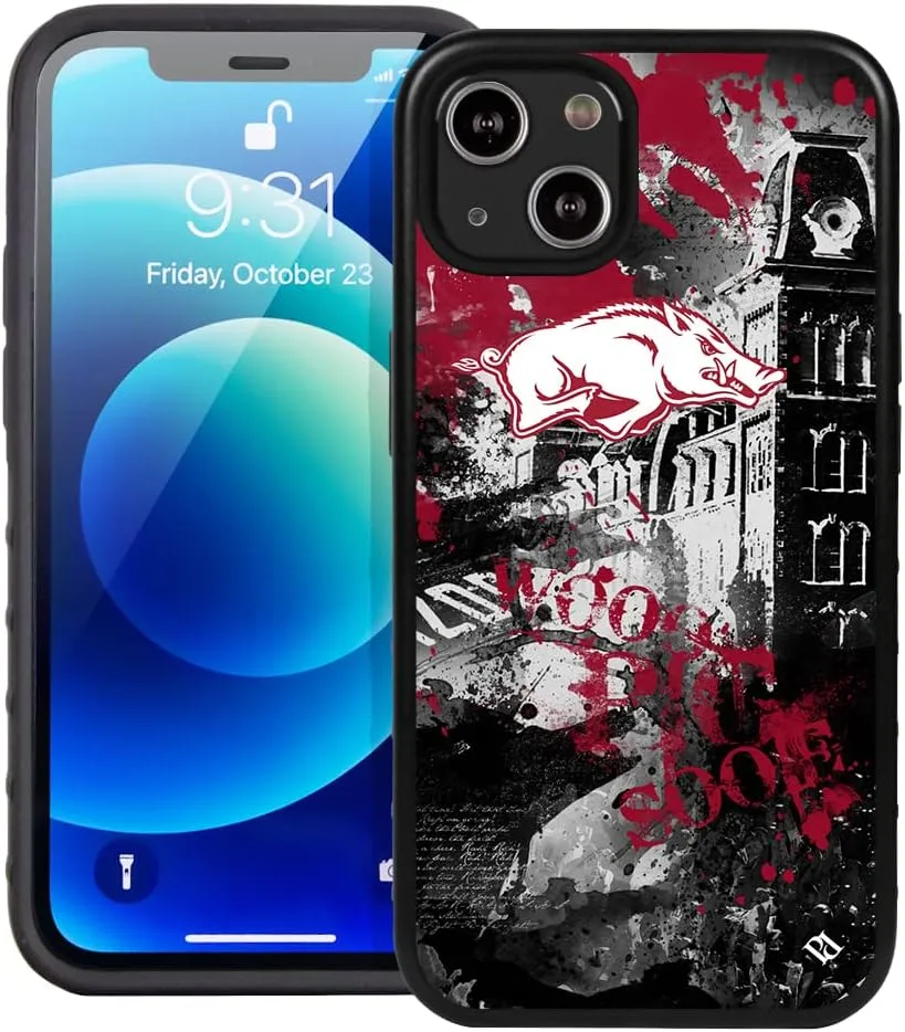Guard Dog Case Compatible with iPhone 13 - Military Grade - Rugged Two Piece Protection - Collegiate Licensed - Arkansas Razorbacks - by Paulson Designs