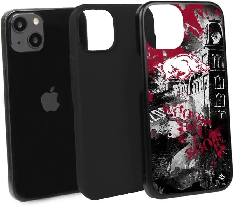 Guard Dog Case Compatible with iPhone 13 - Military Grade - Rugged Two Piece Protection - Collegiate Licensed - Arkansas Razorbacks - by Paulson Designs