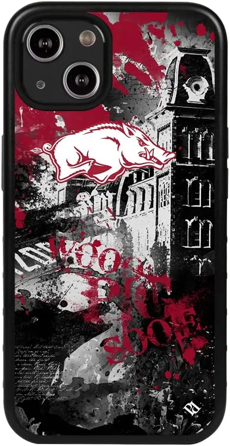Guard Dog Case Compatible with iPhone 13 - Military Grade - Rugged Two Piece Protection - Collegiate Licensed - Arkansas Razorbacks - by Paulson Designs