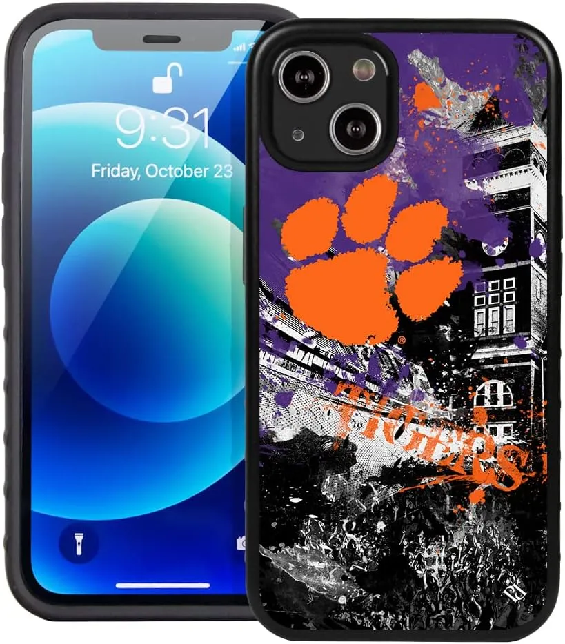 Guard Dog Case Compatible with iPhone 14 - Military Grade - Rugged Two Piece Protection - Collegiate Licensed - Clemson Tigers - by Paulson Designs