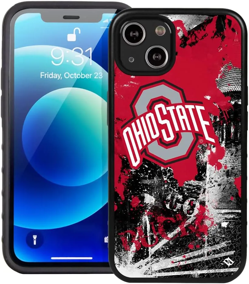 Guard Dog Case Compatible with iPhone 14 - Military Grade - Rugged Two Piece Protection - Collegiate Licensed - Ohio State Buckeyes - by Paulson Designs