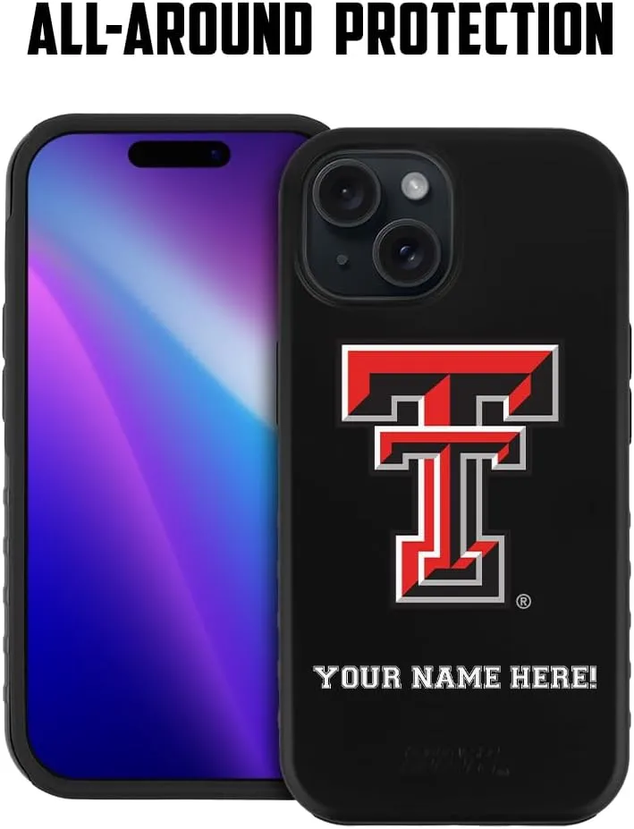 Guard Dog Case Compatible with iPhone 14 - Military Grade - Rugged Two Piece Protection - Collegiate Licensed - Texas Tech Red Raiders - Personalized