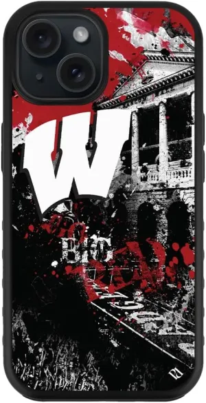 Guard Dog Case Compatible with iPhone 15 Plus - Compatible with MagSafe - Military Grade - Rugged Two Piece Protection - Collegiate Licensed - Wisconsin Badgers - by Paulson Designs
