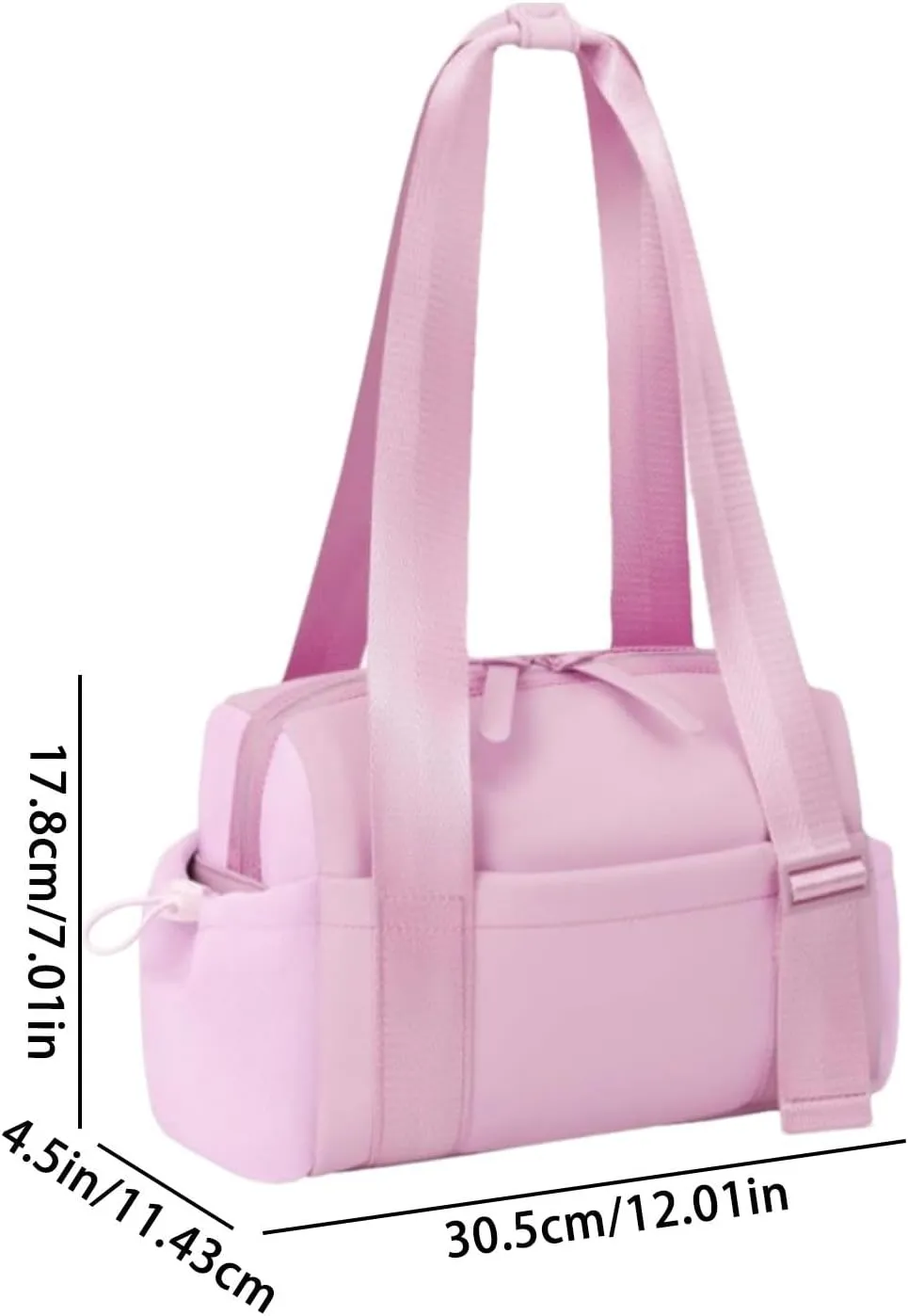 Gym Bag, Waterproof Multi-Pocket Compartment Duffel Bag With Adjustable Strap, 4.5 * 7 * 12 In Dry & Wet Separation Design, Pink, Portable Small Gym Tote Bag For Women & Men, Travel & Outdoor