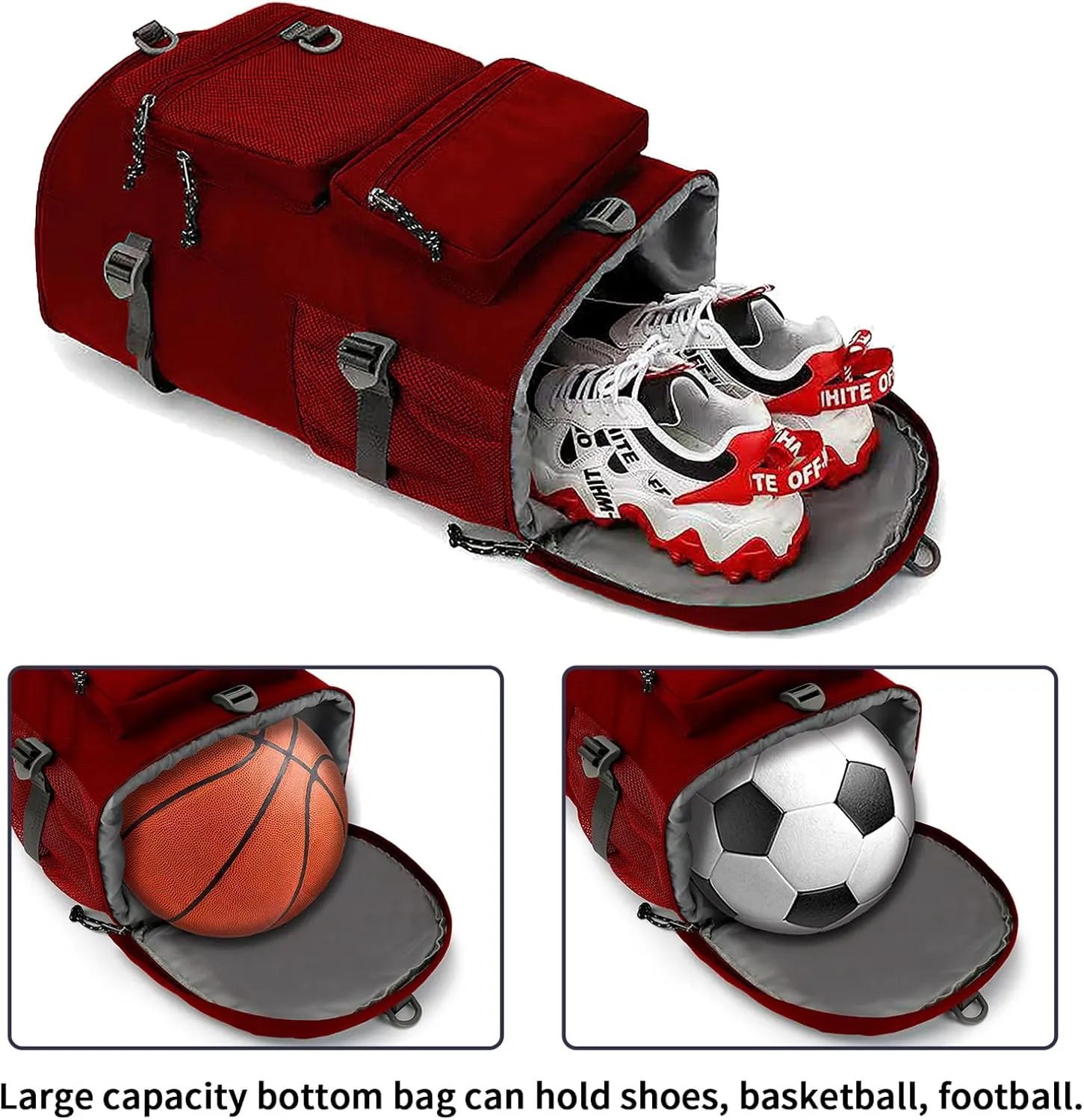 gym duffel bag backpack wrestling bag with shoe compartment 4 kinds of back method waterproof sports walking laptop