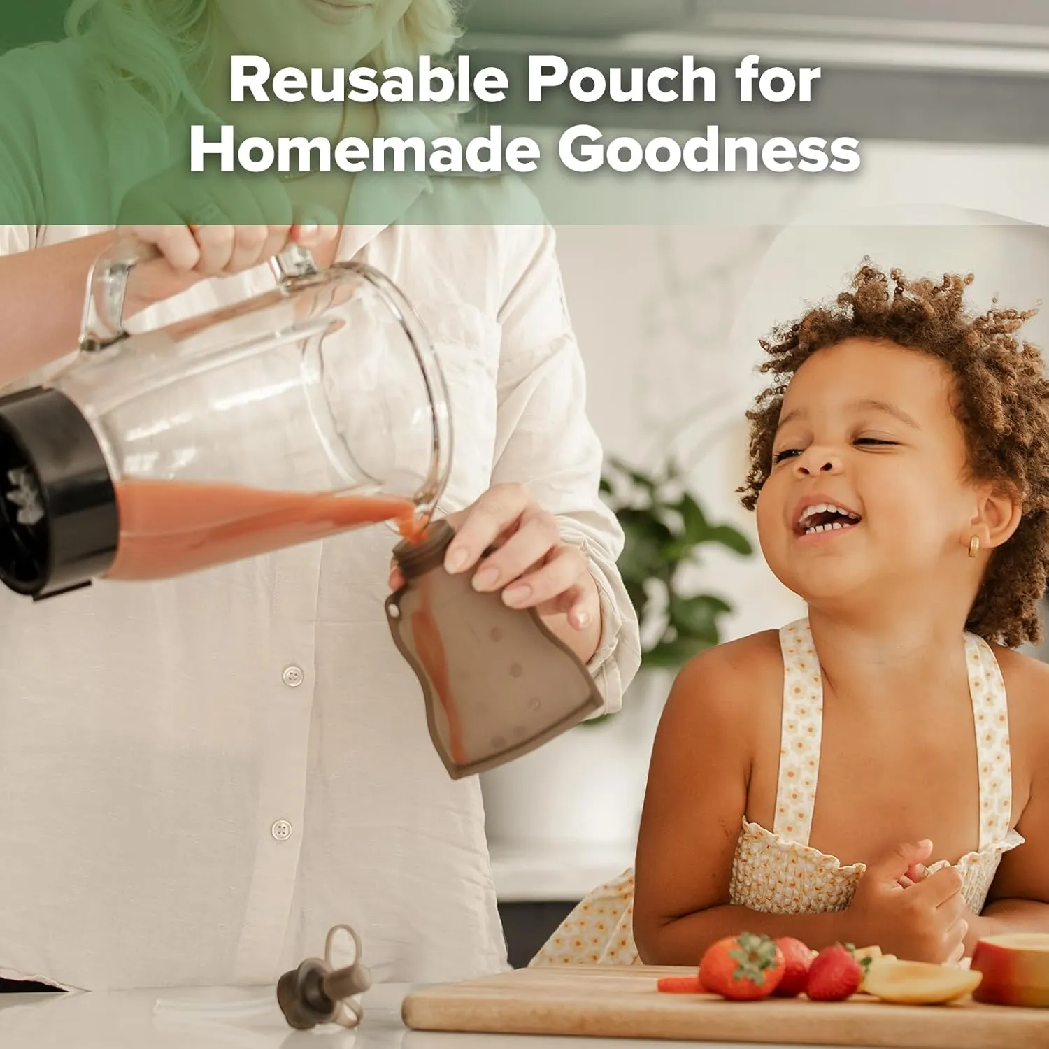 haakaa Reusable Baby Food Pouches Refillable Baby Squeeze Silicone Yummy Pouch, Soft Reusable Squeeze Storage Food Pouch for Kids Toddler,Home Made Food Puree,Smoothie Pouch Bag, 4oz, 4 Pack,6m 