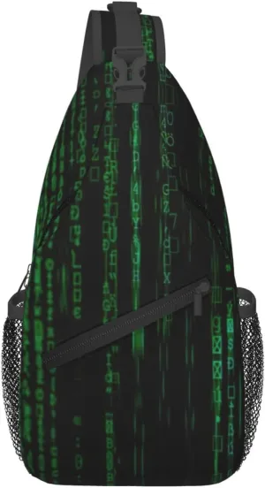 Hacker Era Print Sling Bag Crossbody Backpack For Women Men Hiking Travel Over The Shoulder Multipurpose Bag