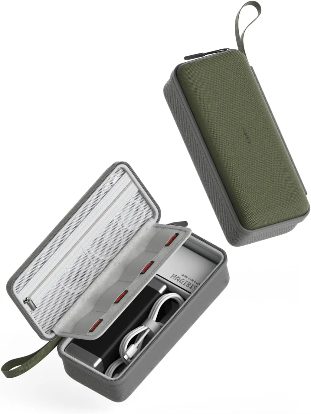Hagibis Electronics Organizer Travel Case Cable Organizer Bag Pouch Portable Waterproof Carry Case for Cable, Charger,Power Bank, SD Card, Mouse, USB Flash Disk (DPB03 Green)