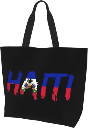 Haiti Flag Grocery Bag Haitian Shopping Bag Haitian Flag Handbag Bags Flag Tote Bag for Outdoor