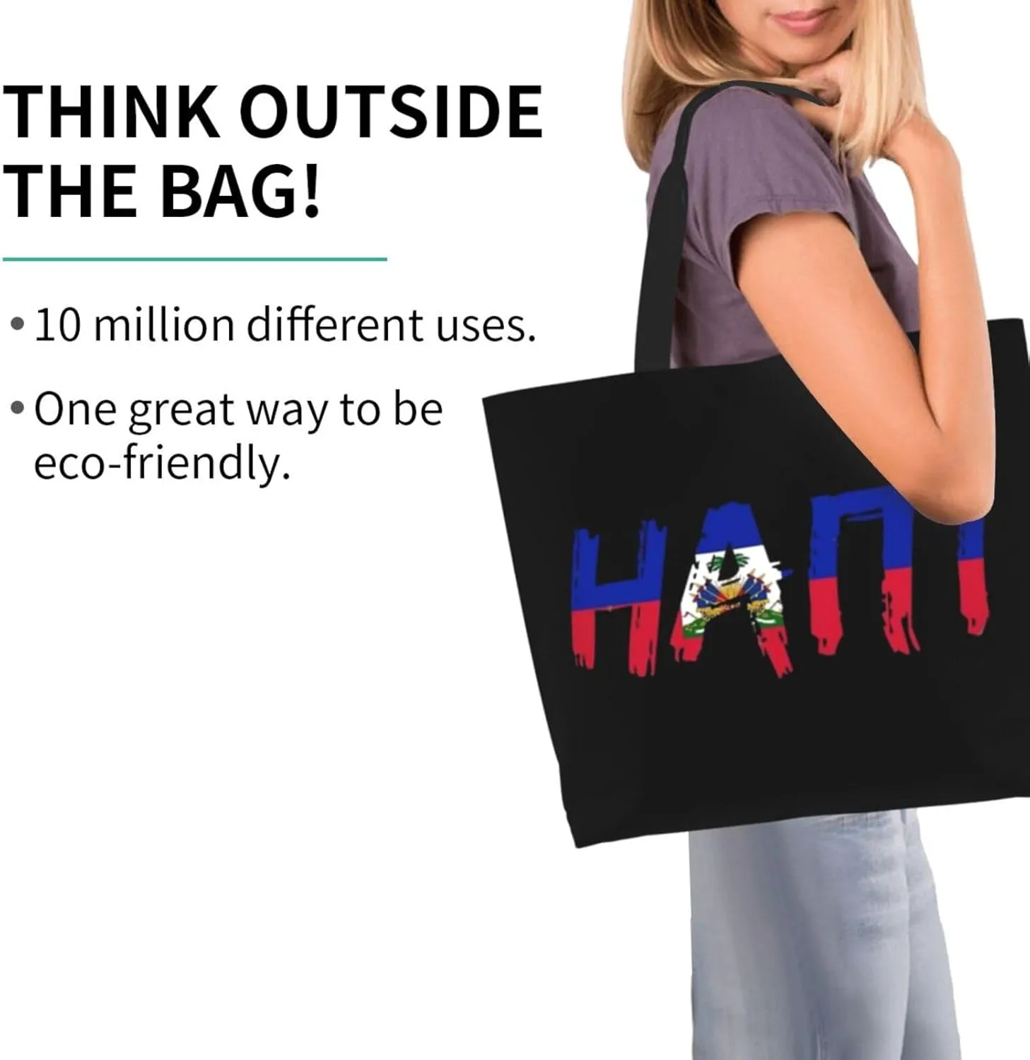 Haiti Flag Grocery Bag Haitian Shopping Bag Haitian Flag Handbag Bags Flag Tote Bag for Outdoor
