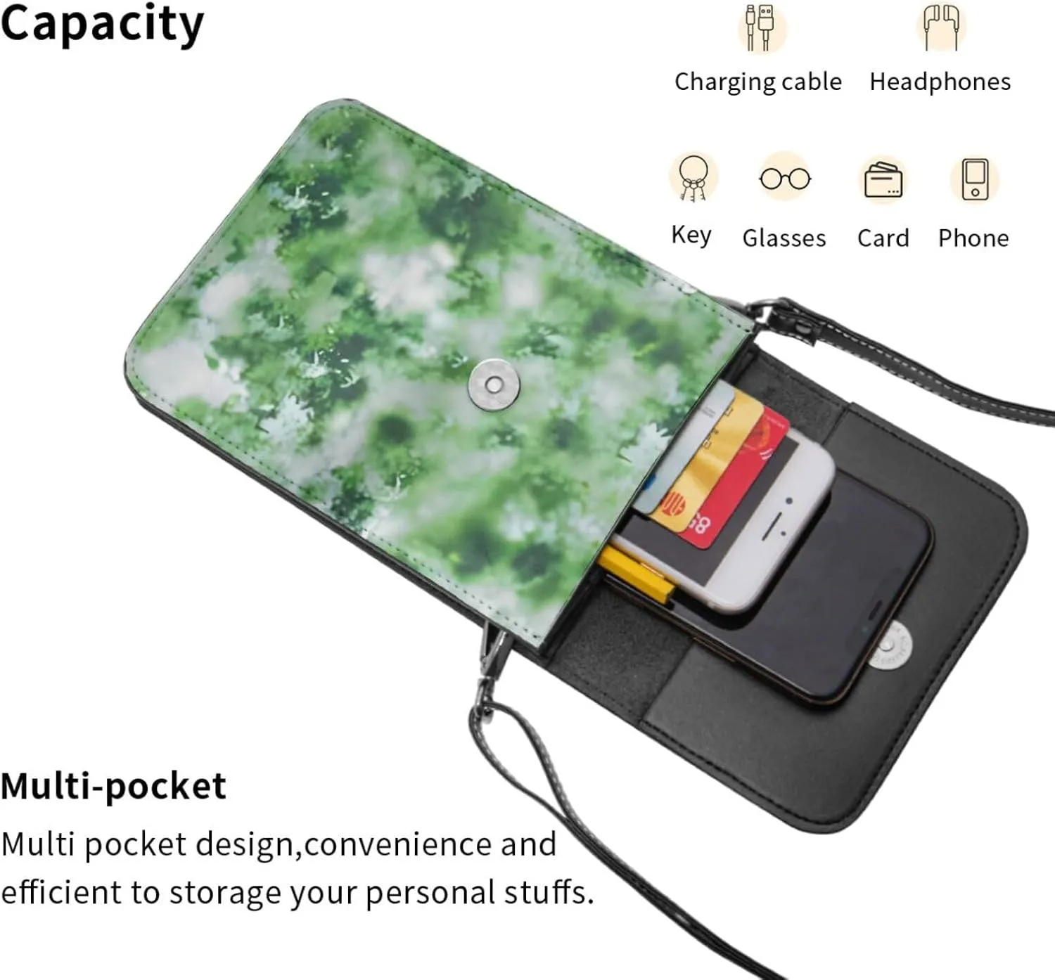Halloween Cut Ghosts Cell Phone Purse Small Crossbody Bags For Women Men Wallet Purses With Adjustable Strap