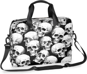 Halloween Skeleton Laptop Bag Carrying Case 15.6 Inch Laptop Briefcase Messenger Shoulder Bag for Tablet Computer Bag for Travle Business Men Women