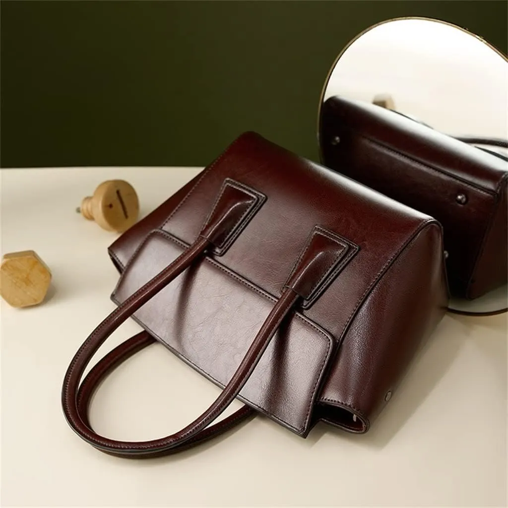 Handbag Women's Large Capacity Leather Sigle Shoulder Tote Bag Daily Work Cross-body Wing Bag