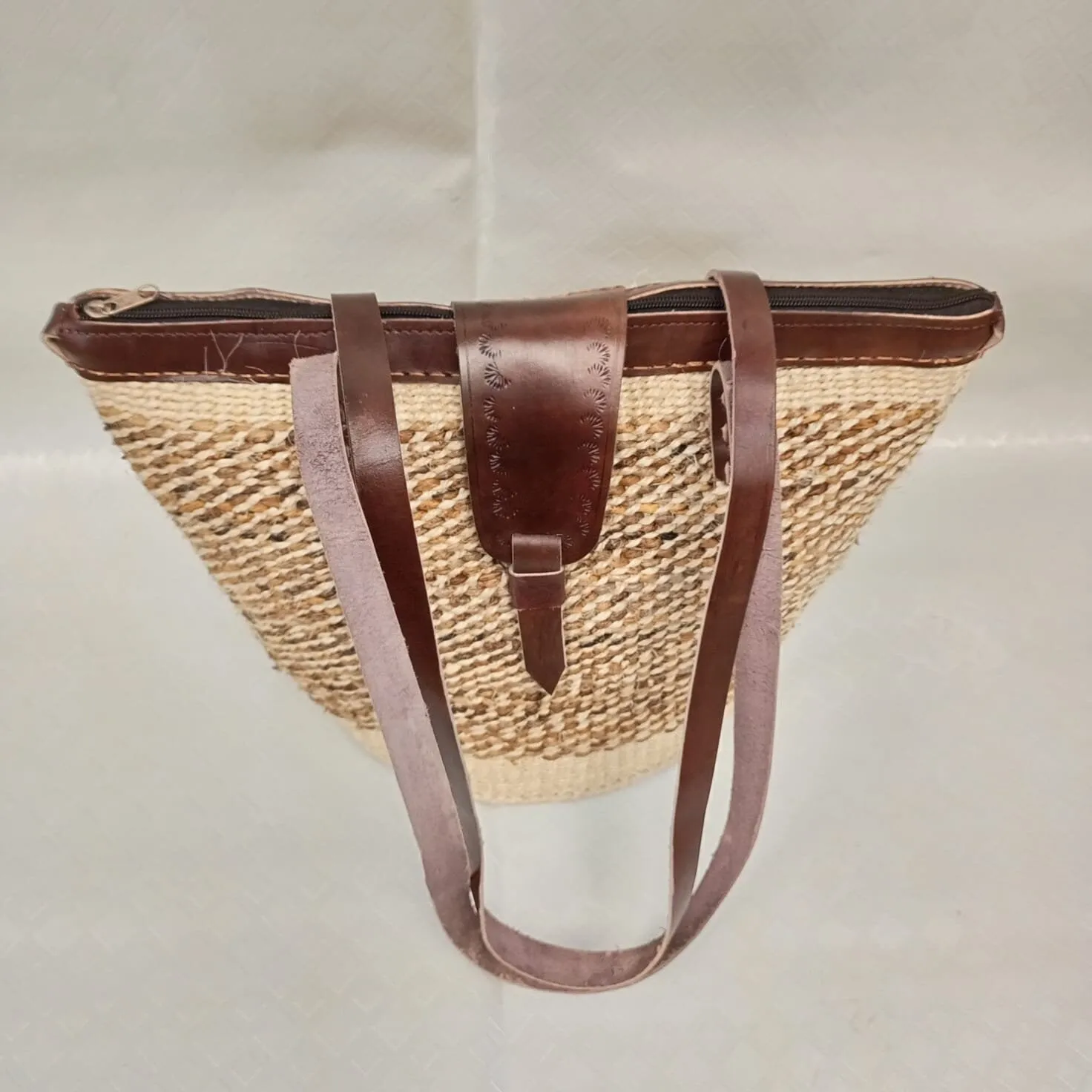 Handmade Woven Sisal Sling Bag - Boho Eco-Friendly Crossbody Bag | Sustainable Natural Fiber Purse | African Artisan Handcrafted Bag