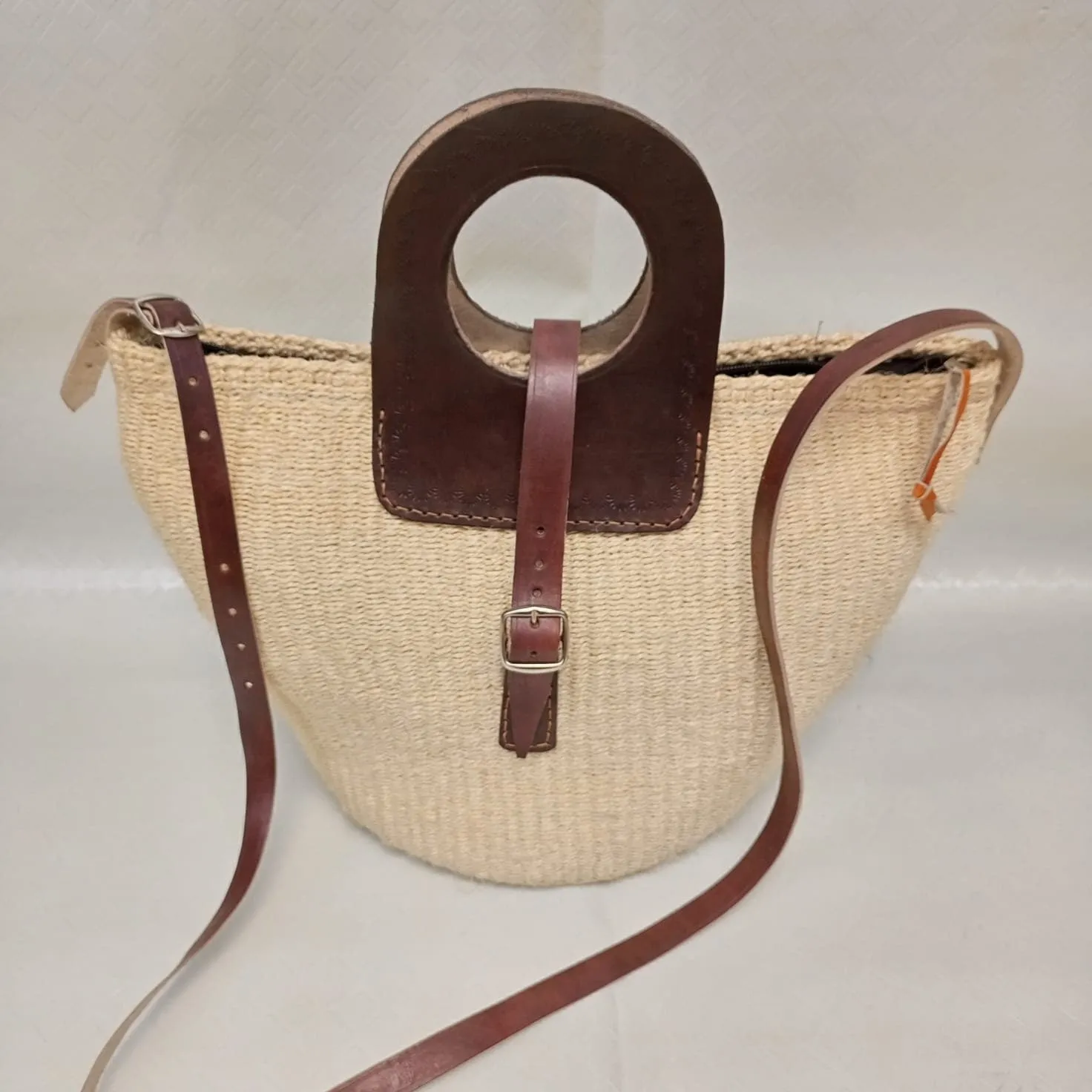 Handmade Woven Sisal Sling Bag - Boho Eco-Friendly Crossbody Bag | Sustainable Natural Fiber Purse | African Artisan Handcrafted Bag
