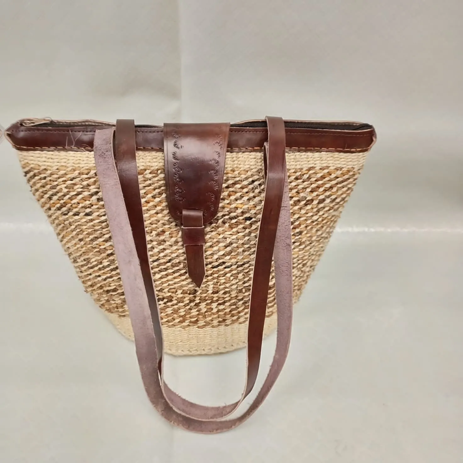 Handmade Woven Sisal Sling Bag - Boho Eco-Friendly Crossbody Bag | Sustainable Natural Fiber Purse | African Artisan Handcrafted Bag