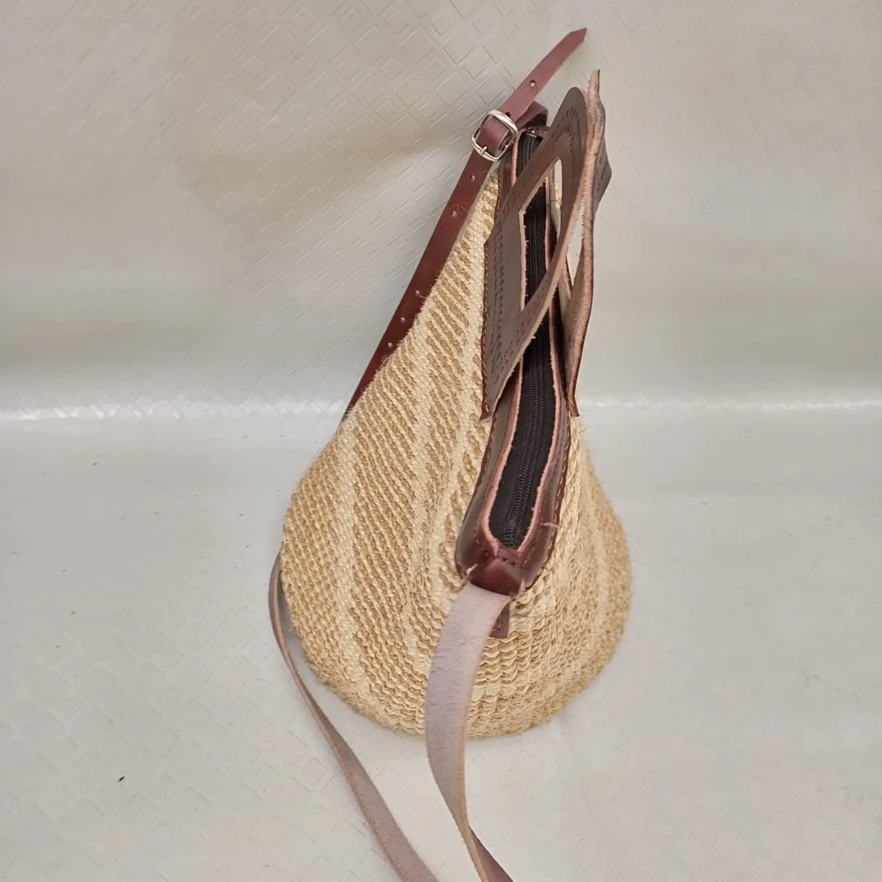 Handmade Woven Sisal Sling Bag - Boho Eco-Friendly Crossbody Bag | Sustainable Natural Fiber Purse | African Artisan Handcrafted Bag