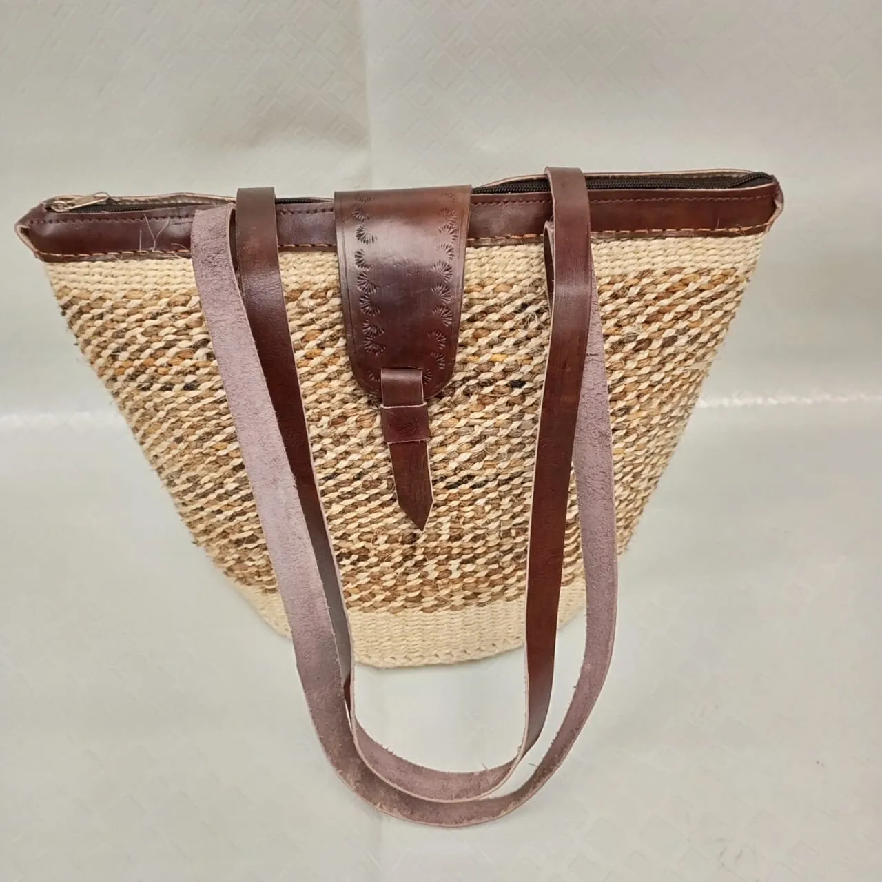 Handmade Woven Sisal Sling Bag - Boho Eco-Friendly Crossbody Bag | Sustainable Natural Fiber Purse | African Artisan Handcrafted Bag