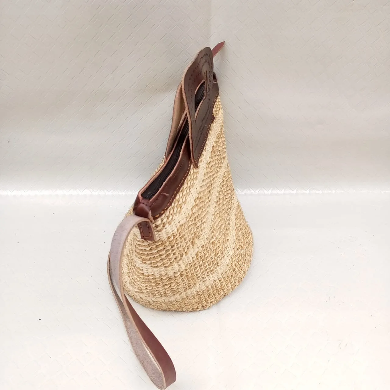 Handmade Woven Sisal Sling Bag - Boho Eco-Friendly Crossbody Bag | Sustainable Natural Fiber Purse | African Artisan Handcrafted Bag
