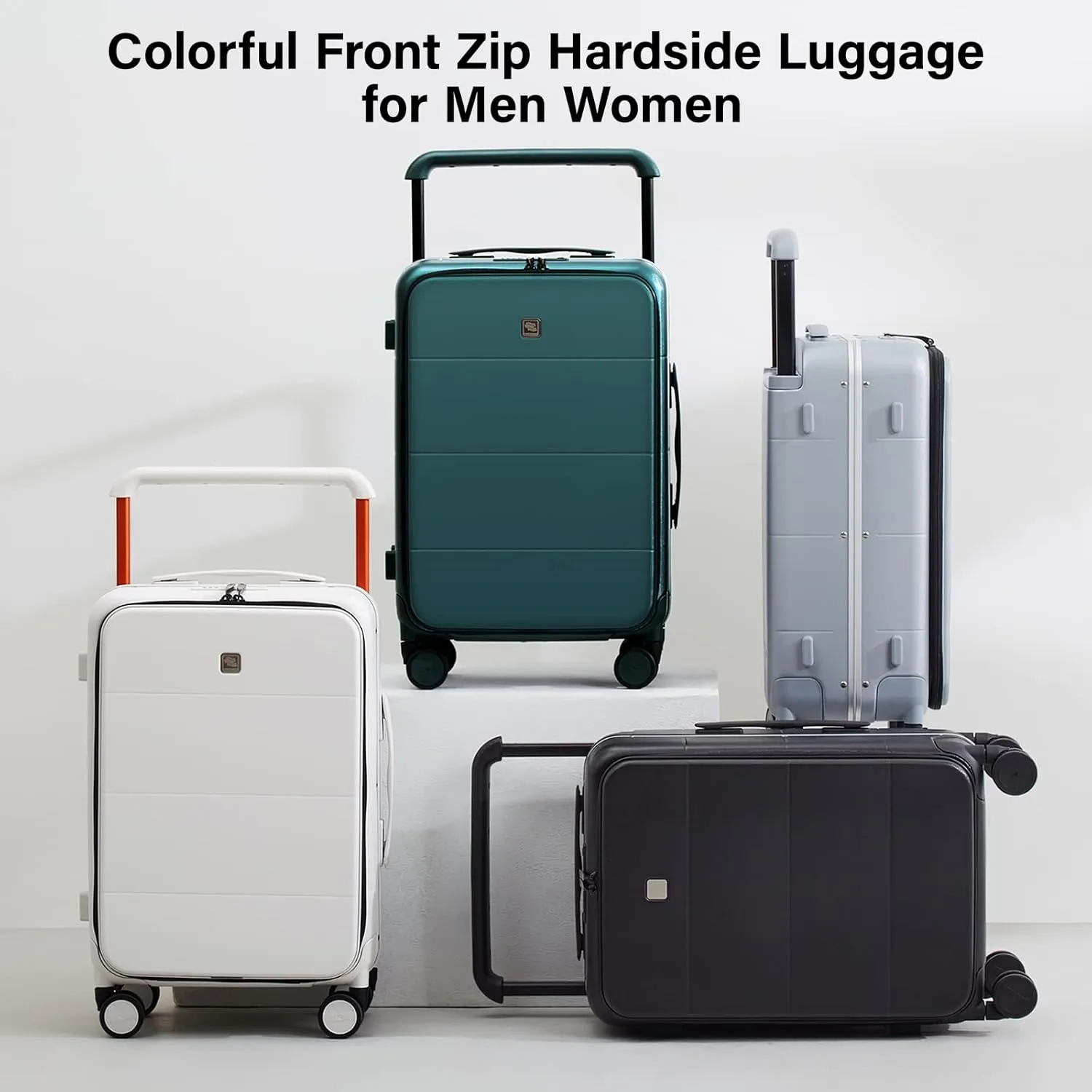 Hanke 20 Inch Carry On Luggage Airline Approved Hard Shell Suitcase with Spinner Wheels TSA Luggage Travel Suitcases Wide Handle for Men Women(Grey)