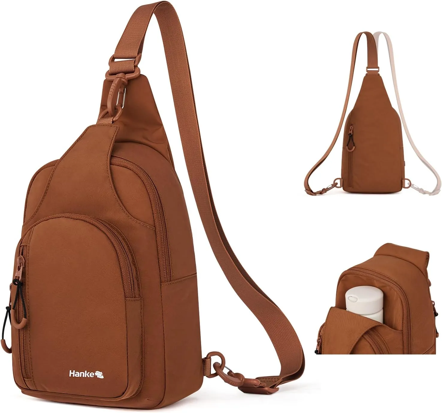 Hanke Crossbody Sling Bag for Women Men, Casual Cross Body Sling Bag, Lightweight Chest Bag for Outdoor Hiking Travel