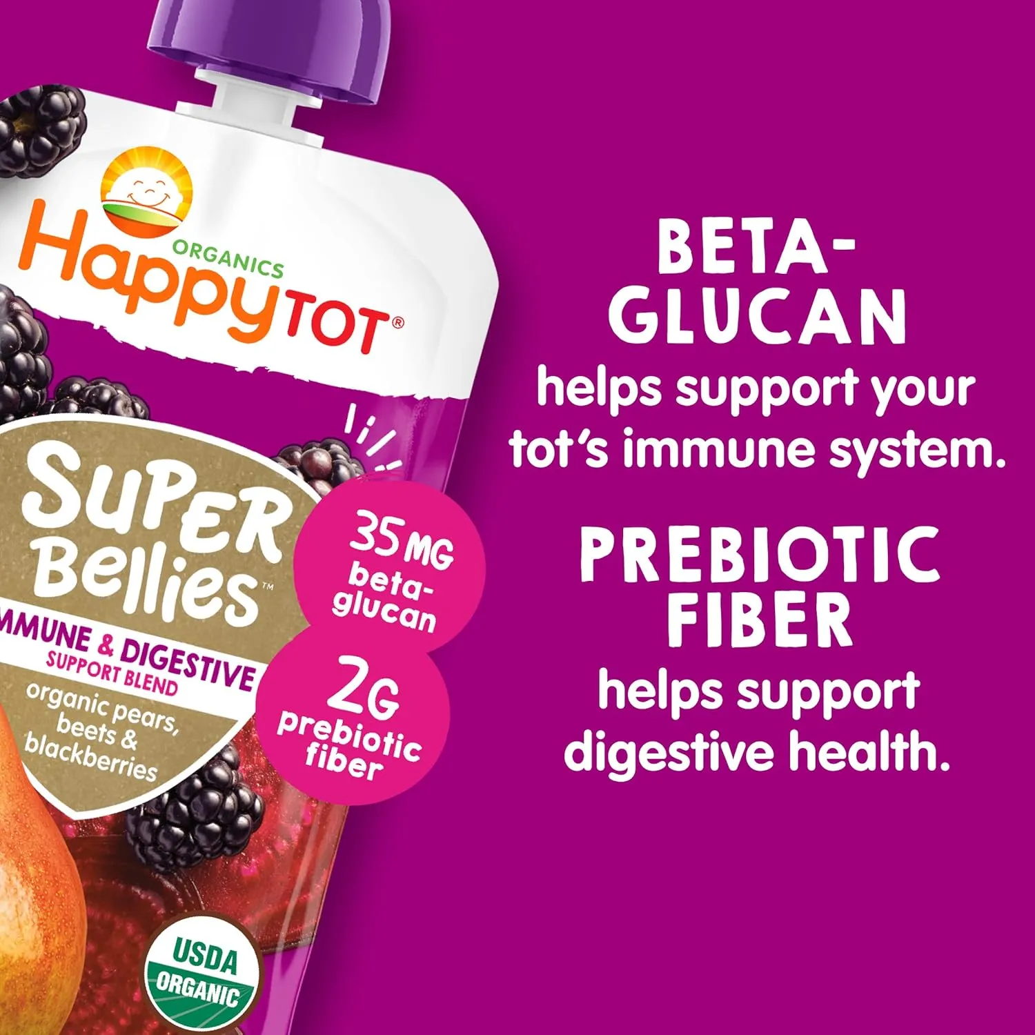 Happy Tot Organics Super Bellies Variety Pack, 4 Ounce(Pack of 16)