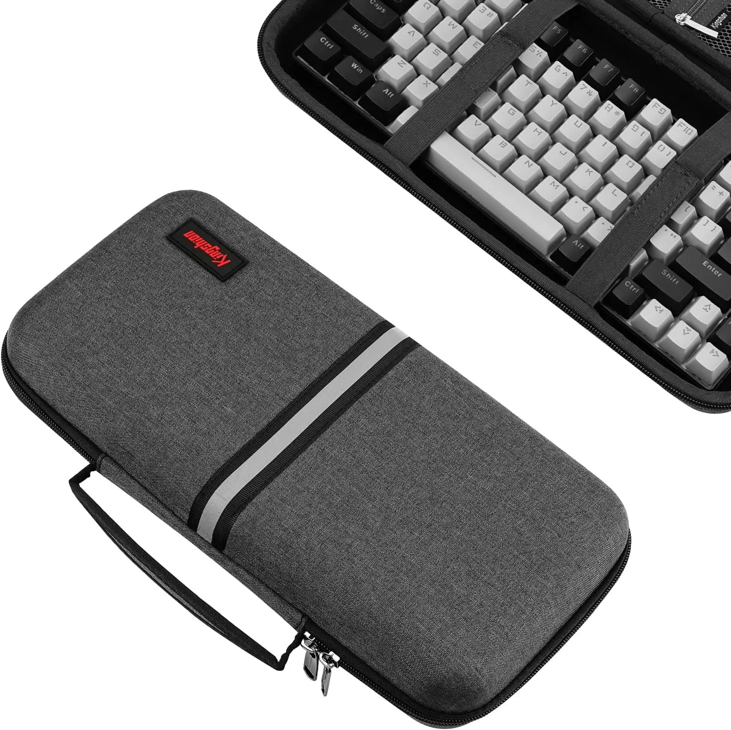 Hard 75% Keyboard Case, Hard Travel Storage Case for 84 Key Portable Keyboard, Compatible with Keychron K2, Logitech POP Keys Mechanical Keyboard. (Case Only)-Dark Grey