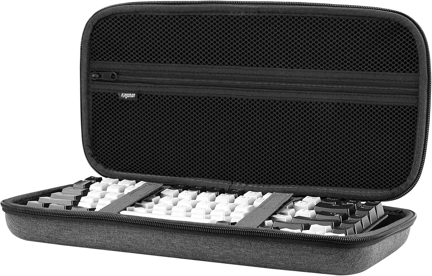Hard 75% Keyboard Case, Hard Travel Storage Case for 84 Key Portable Keyboard, Compatible with Keychron K2, Logitech POP Keys Mechanical Keyboard. (Case Only)-Dark Grey