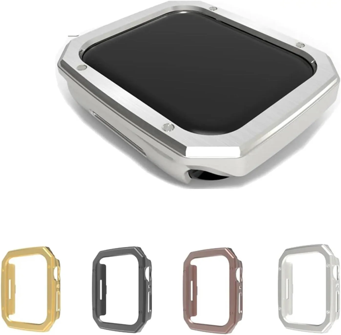Hard PC Case for Apple Watch Ultra 49mm 41mm 45mm Cover Plating Plastic for IWatch Series 9 8 7 6 SE 5 40mm 44mm Protective Case(Rose Gold,40mm)