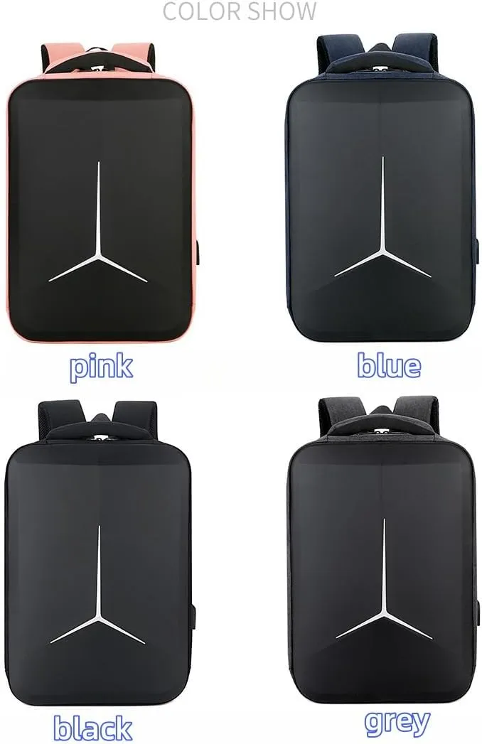 Hard Shell Business Backpack Travel Laptop backpack USB port backpack Daily laptop backpack Waterproof travel backpack (Black)