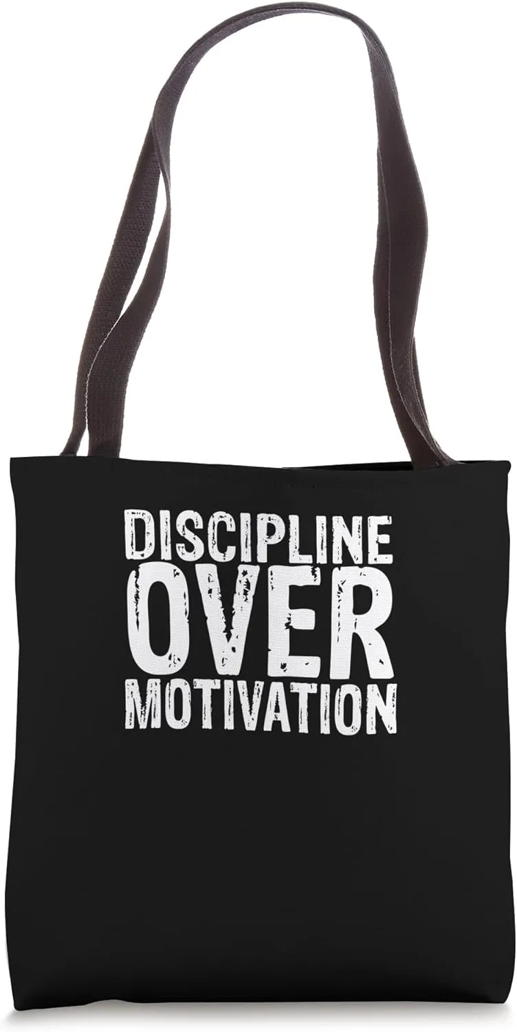 Hard Work Gym Goals Fitness Discipline Over Motivation Tote Bag