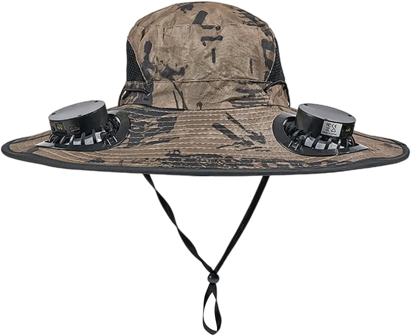 Hat with Fans Solar Power, Wide Brim Solar Fan Hat Outdoor Fishing for Men Women, Quick-Dry Umbrella Hats for Adults