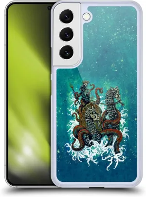 Head Case Designs Officially Licensed David Lozeau Neptune Nautical Skeleton Grunge Hard Back Case Compatible with Samsung Galaxy S22 5G