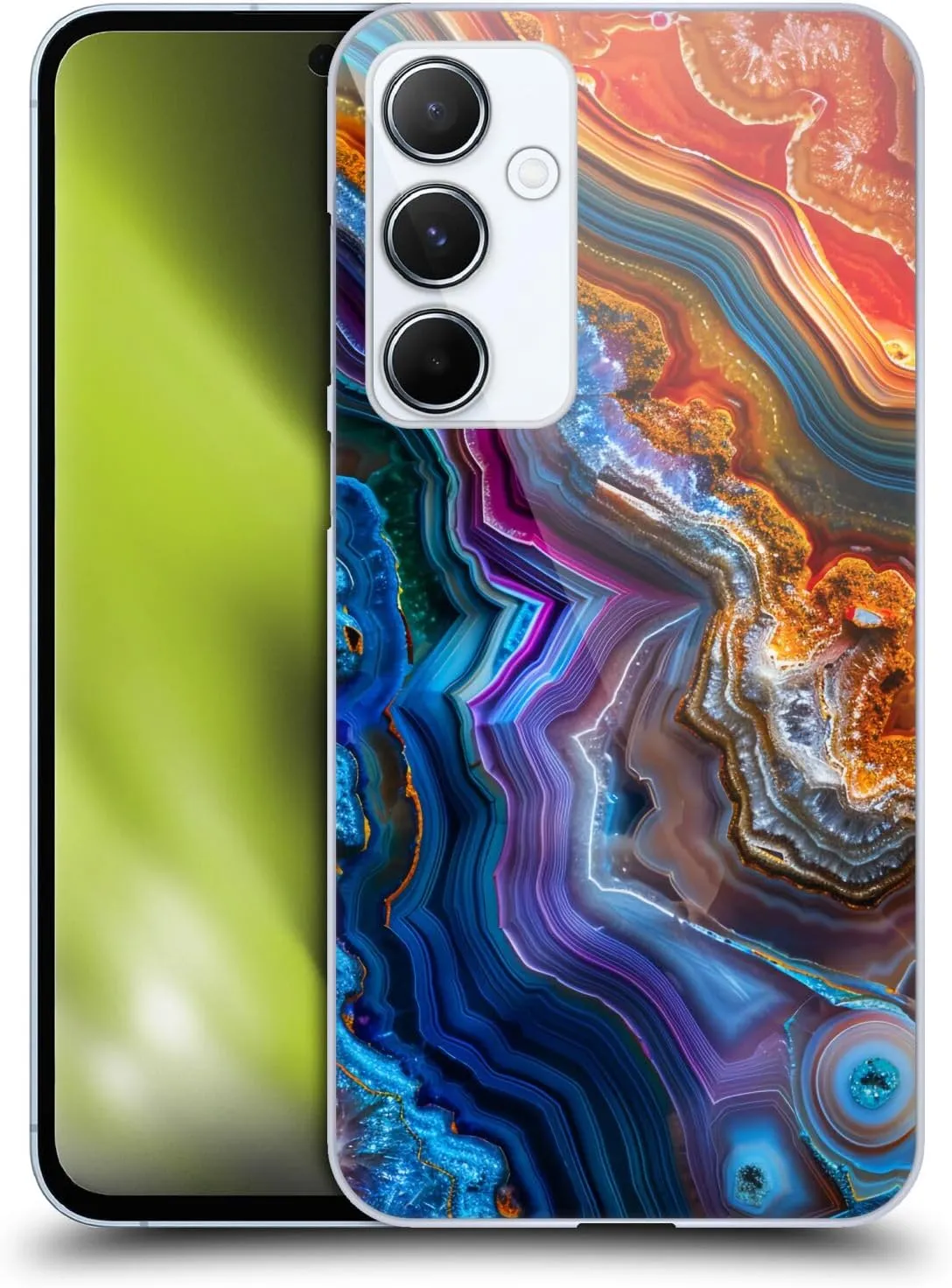 Head Case Designs Officially Licensed Haroulita Multicolor Agates Hard Back Case Compatible with Samsung Galaxy A55 5G