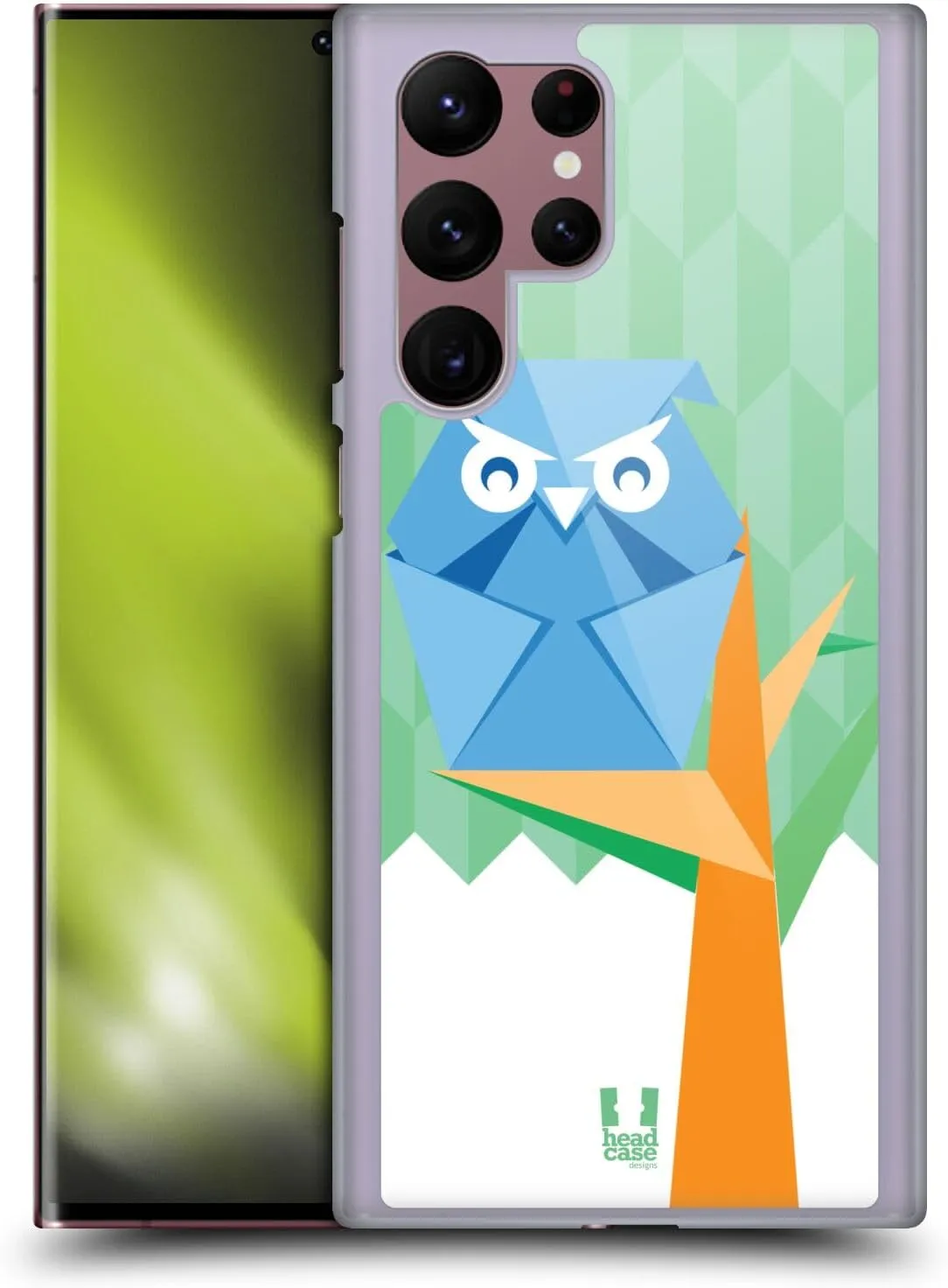 Head Case Designs Owl Origami Hard Back Case Compatible with Samsung Galaxy S22 Ultra 5G