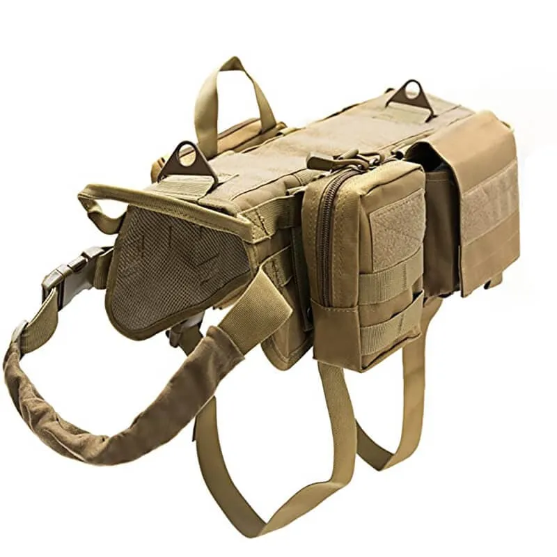 Heavy-Duty Adjustable Military K9 Tactical Dog Harness Vest for Training and Service