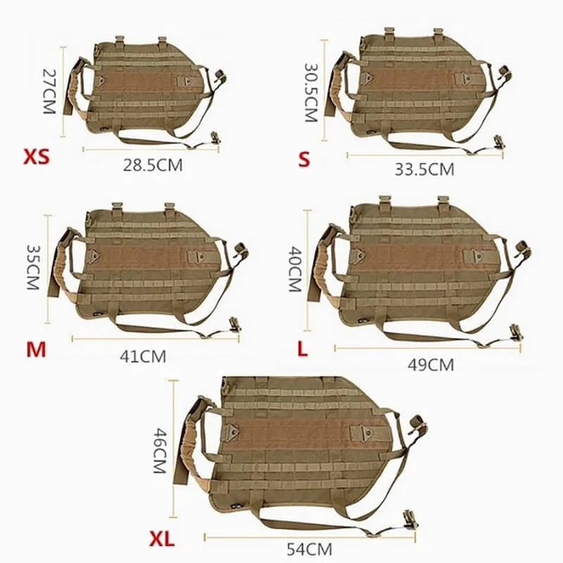 Heavy-Duty Adjustable Military K9 Tactical Dog Harness Vest for Training and Service