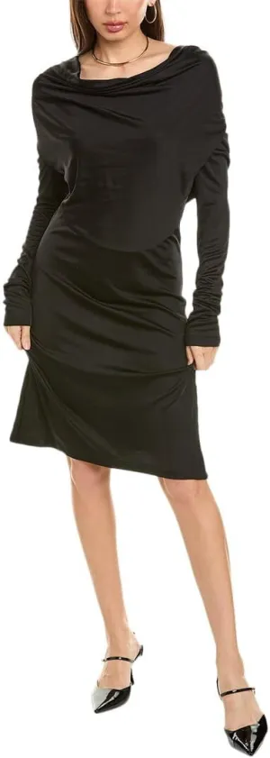 Helmut Lang Womens Cowl Mini Dress, Xs, Black