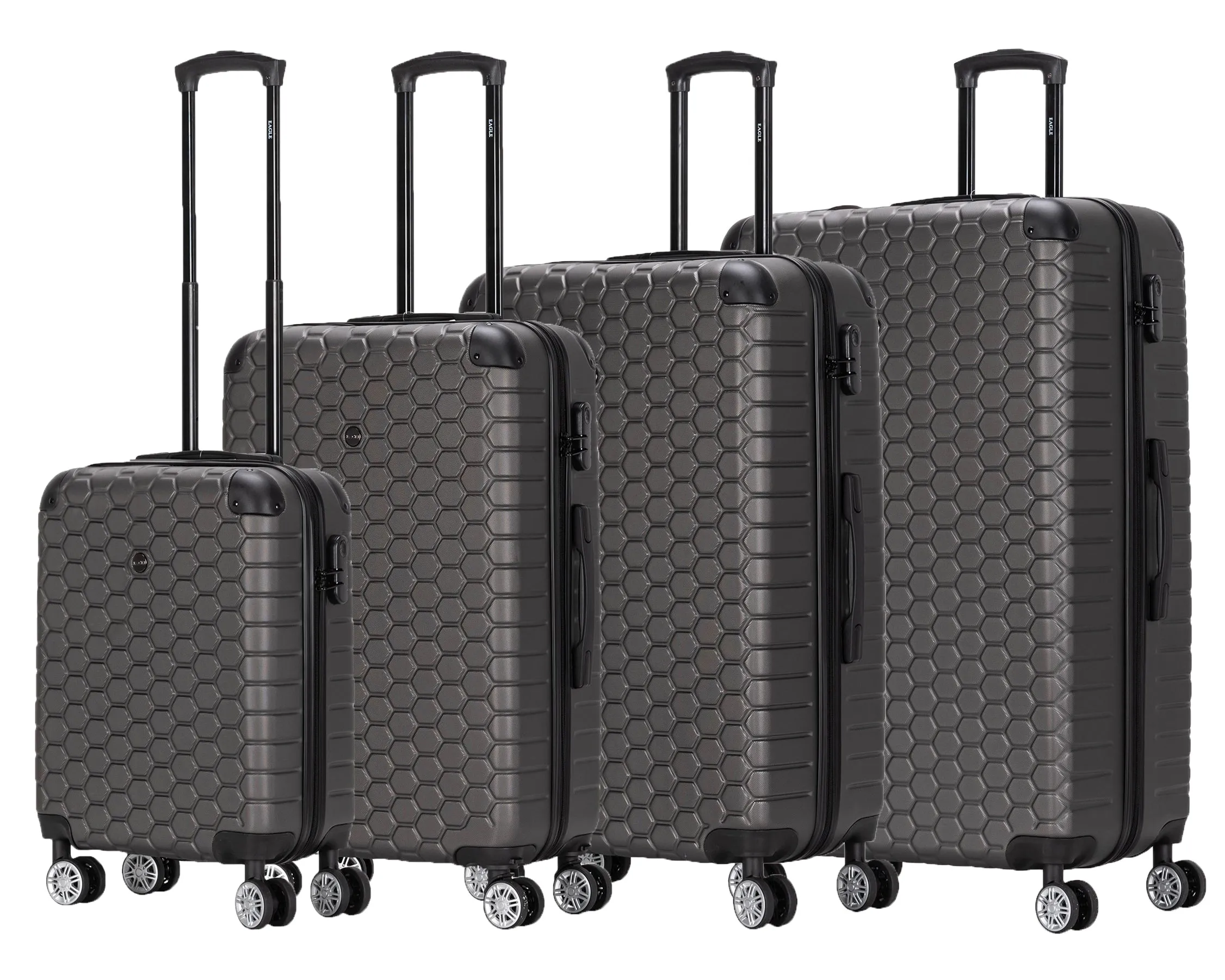 Hexagon ABS Hard Shell Suitcase Dark Grey