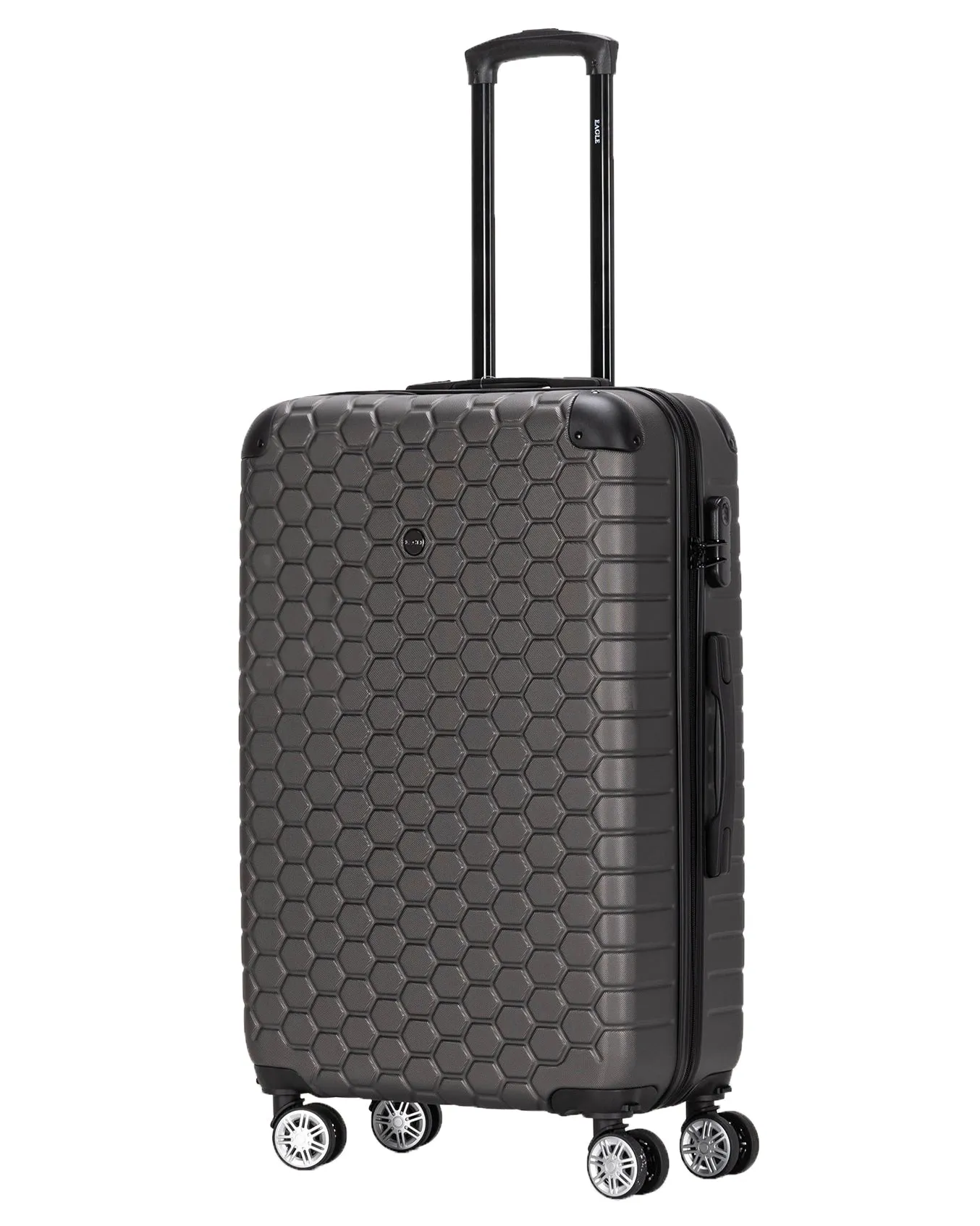 Hexagon ABS Hard Shell Suitcase Dark Grey