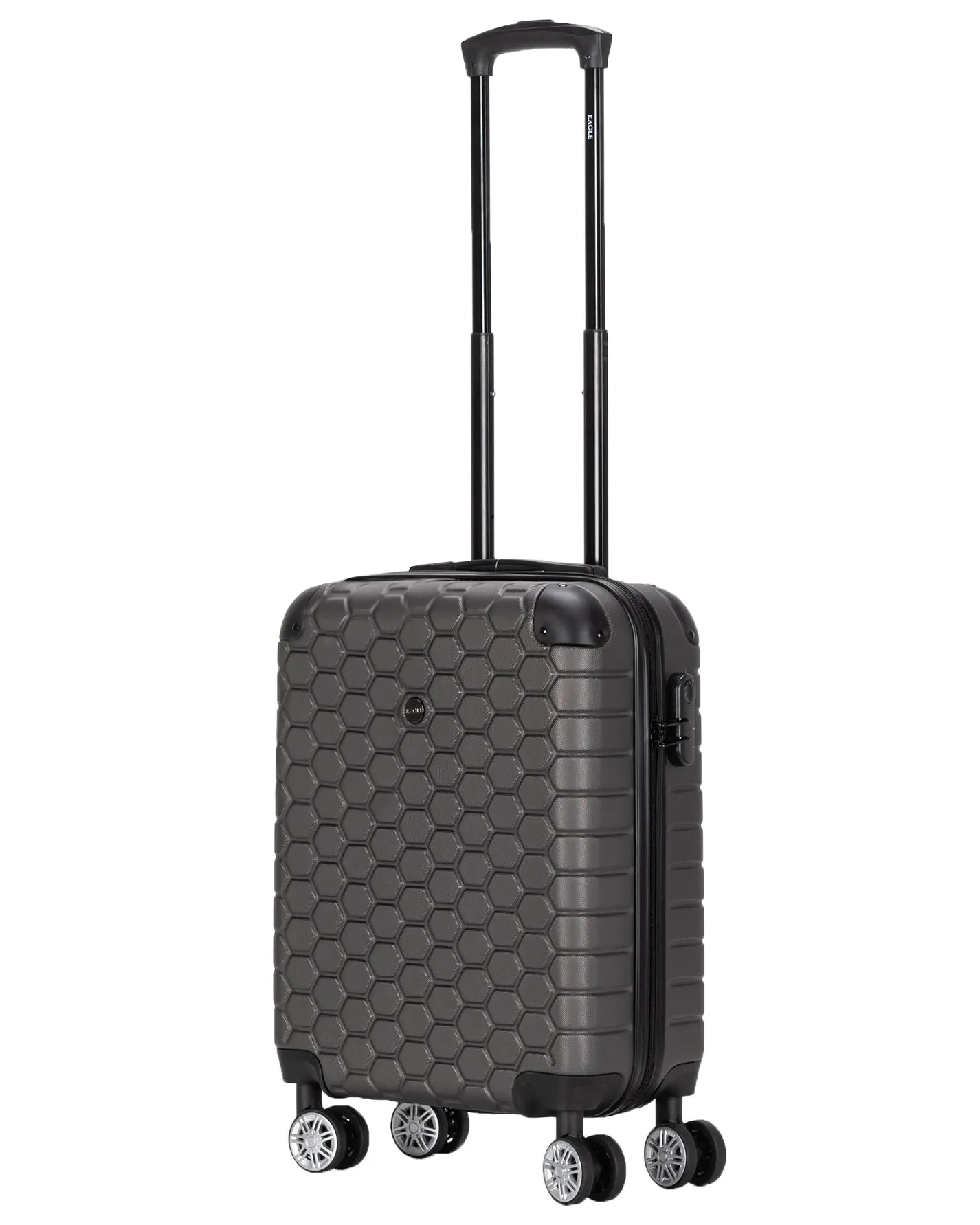 Hexagon ABS Hard Shell Suitcase Dark Grey