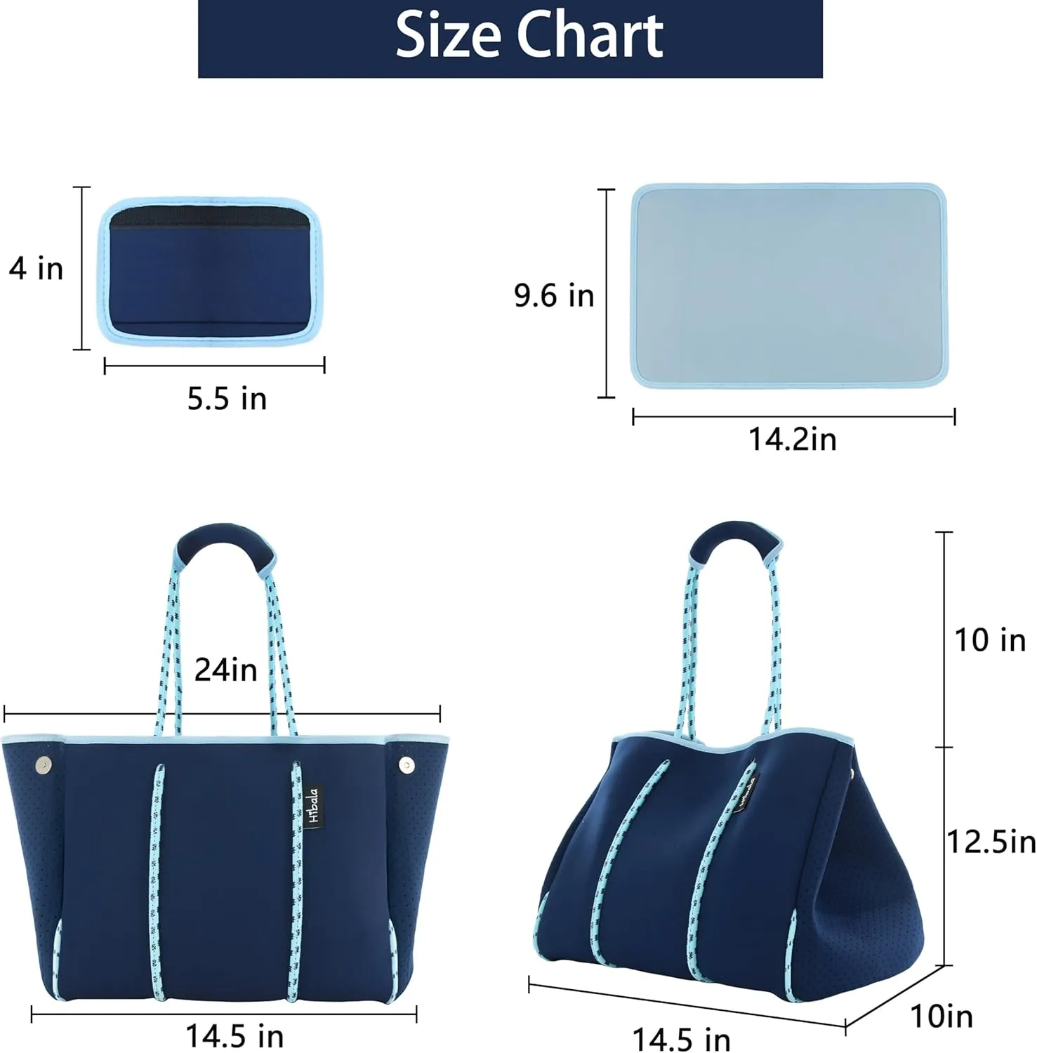 Hibala Neoprene Multipurpose Beach Bag,Gym/Travel/Pool Bag,Tote For Women&Men
