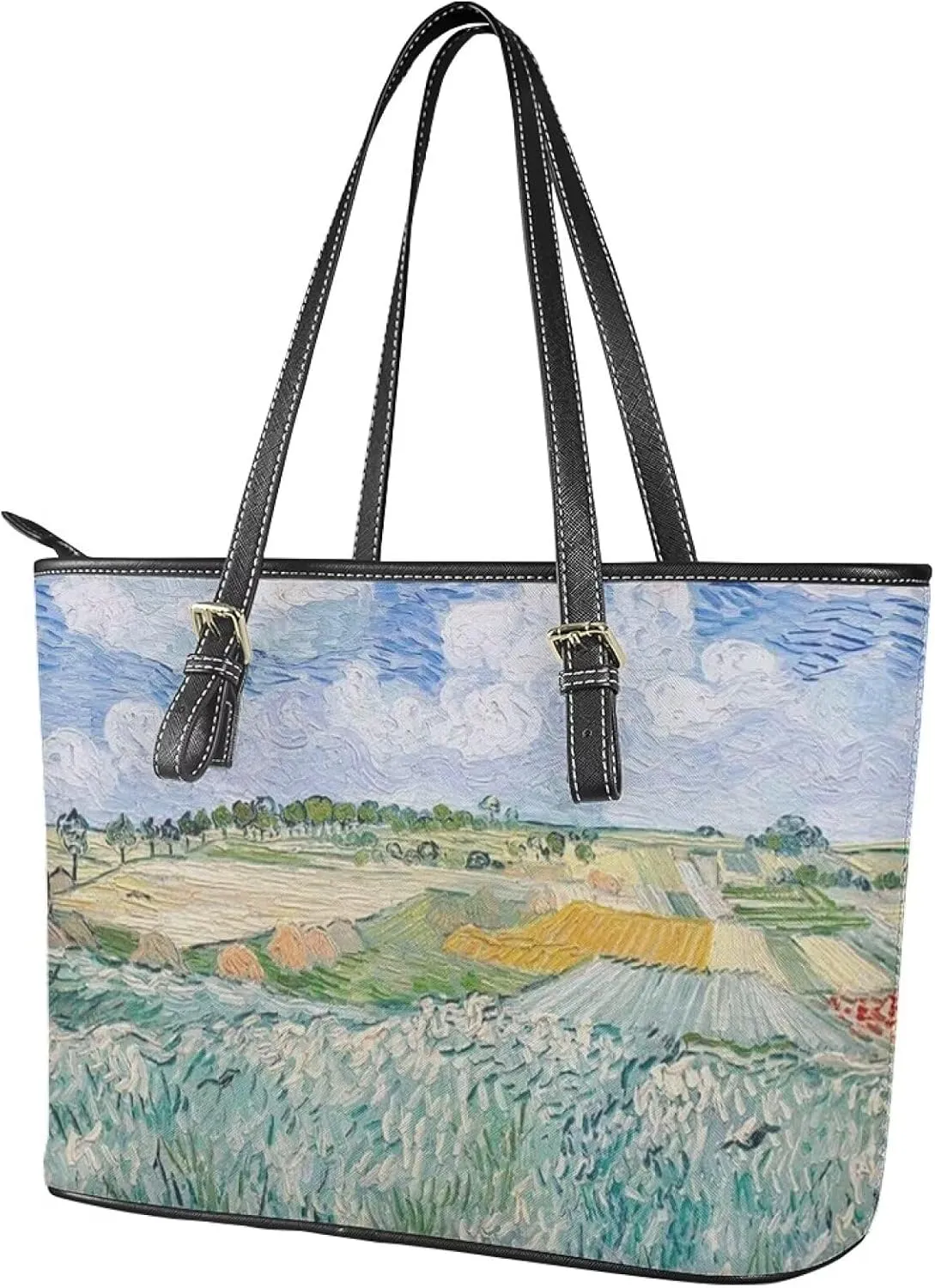 Hobo Tote Bag Purse for Women Van Gogh Art Work Handbags with Zipper, Monet Artwork Top Handle Totes Weekender Bag
