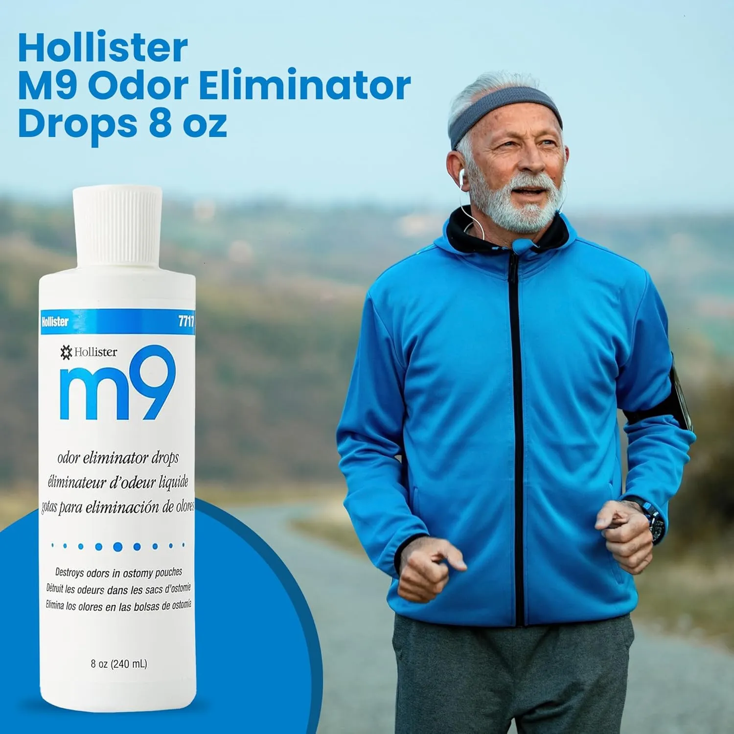 Hollister M9 Odor Eliminator Drops Unscented, 8 oz. Bottle 7717, 1 Ct