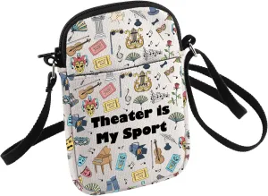 HOLLP Acting Inspired Theatre Gift Theater is My Sport Crossbody Bag Gifts